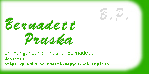 bernadett pruska business card